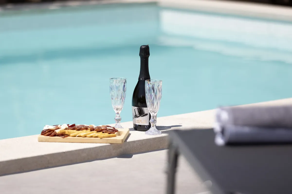 Champagne by the pool